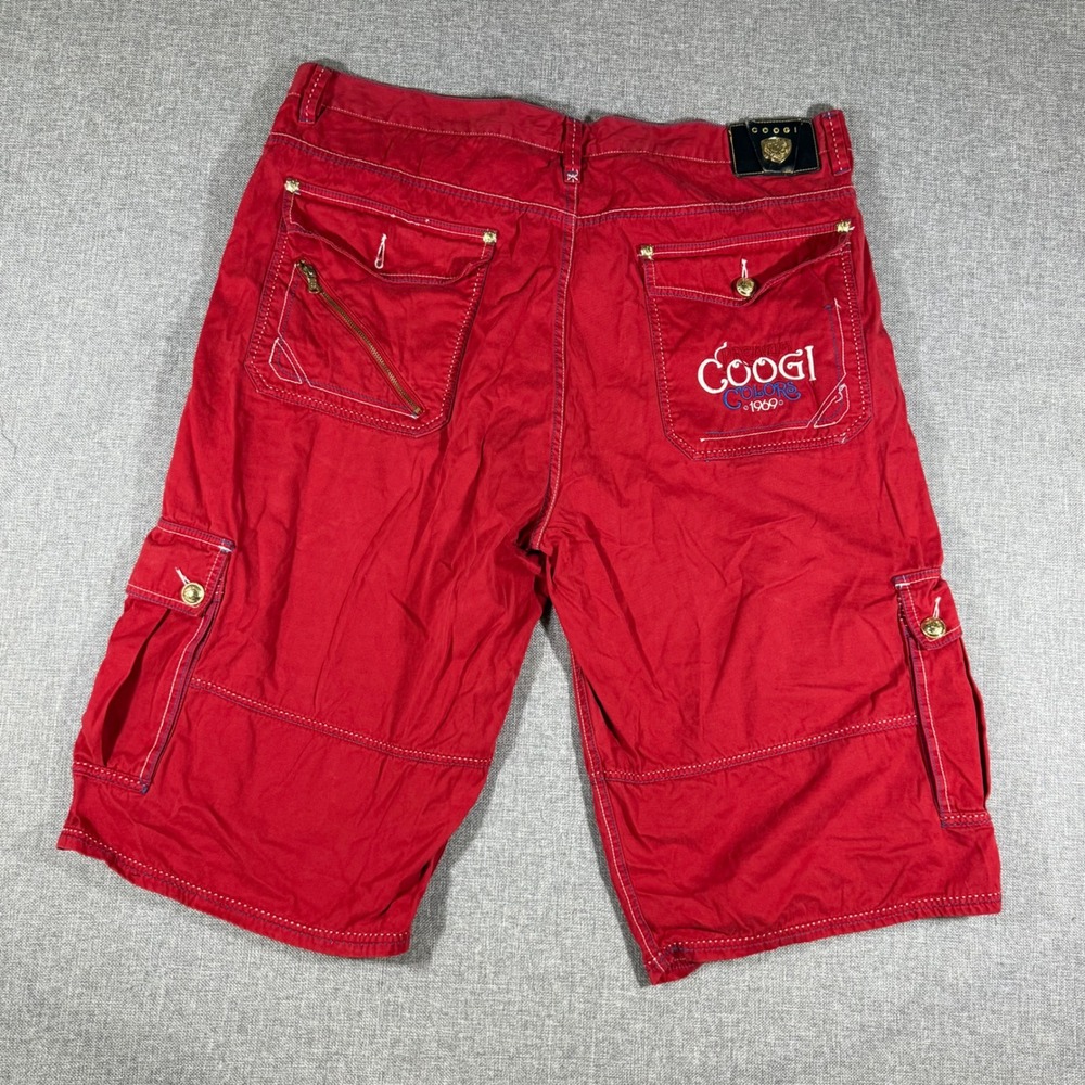 VTG Coogi Cargo Shorts Mens 38 Red Y2K Hip Hop Streetwear Baggy Retro 90s Urban